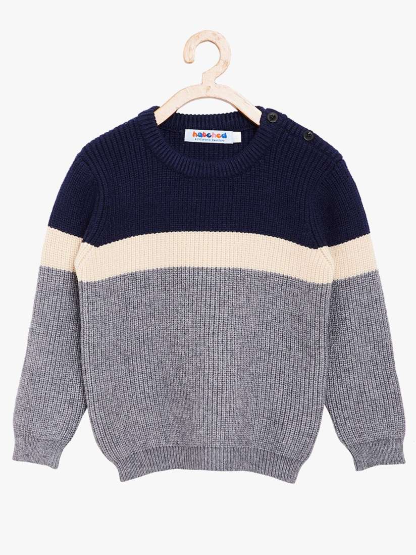 Buy BAESD Kids Colourblocked Round Neck Long Sleeves Woollen Pullover Sweater Sweaters for Unisex Kids 27802252 Myntra