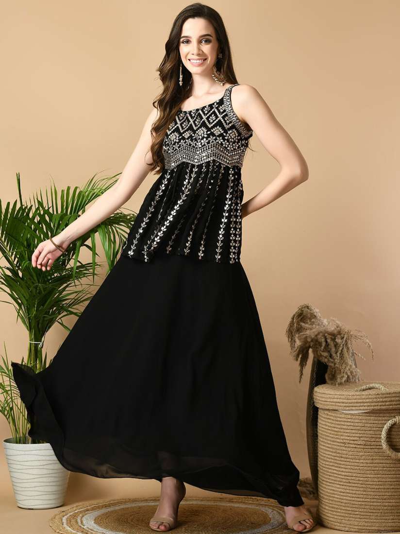 Long skirt with kurti myntra best sale