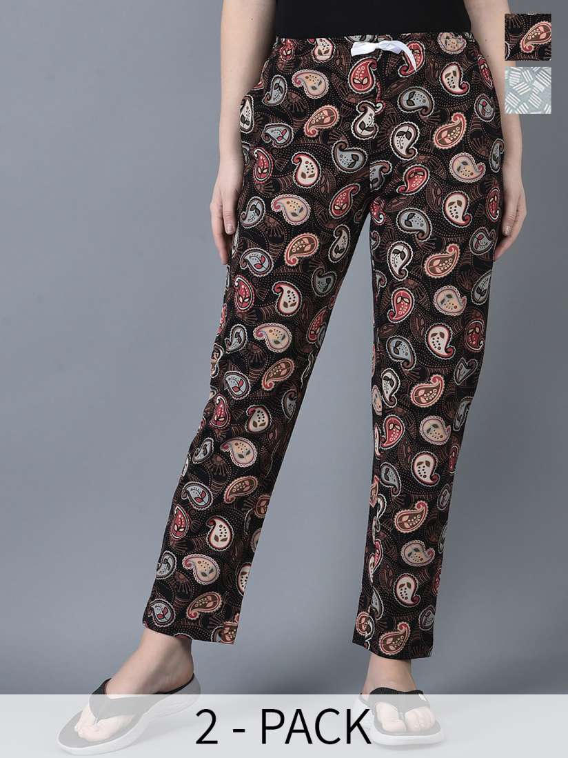 Buy Dollar Missy Pack Of 2 Printed Lounge Pants Lounge Pants for Women 27805832 Myntra