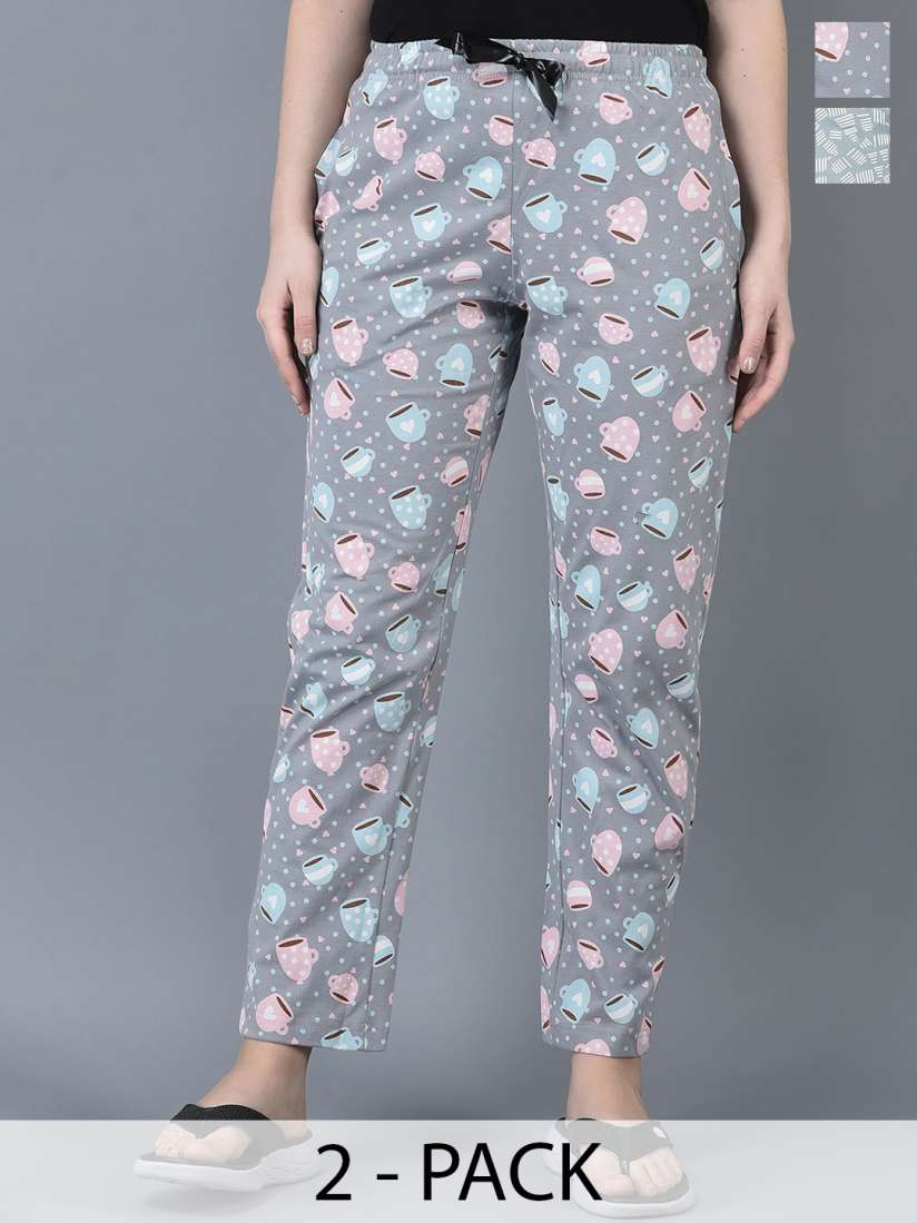 Buy Dollar Missy Pack Of 2 Printed Lounge Pants Lounge Pants for Women 27805838 Myntra