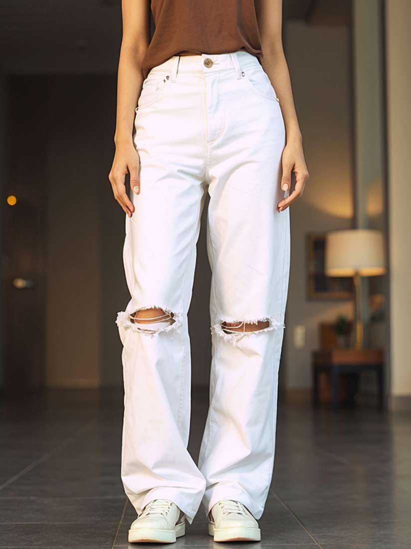 Myntra white jeans shop