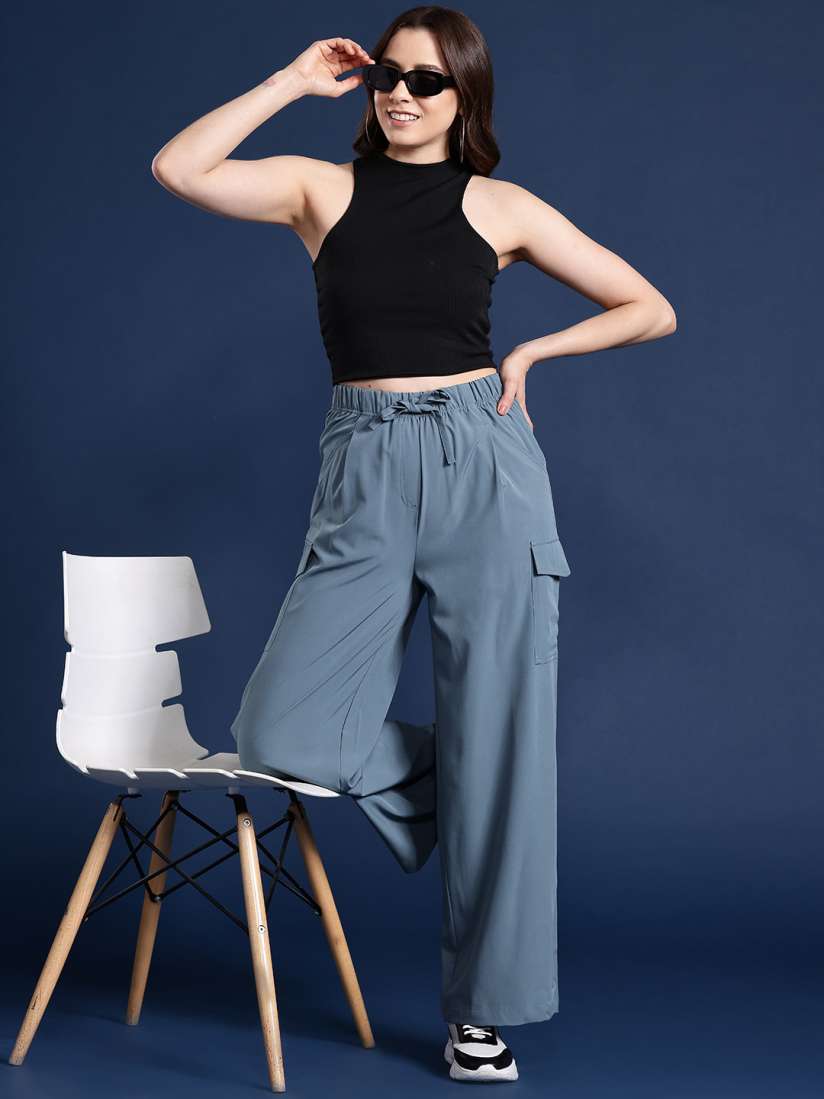 Wide leg pants myntra on sale