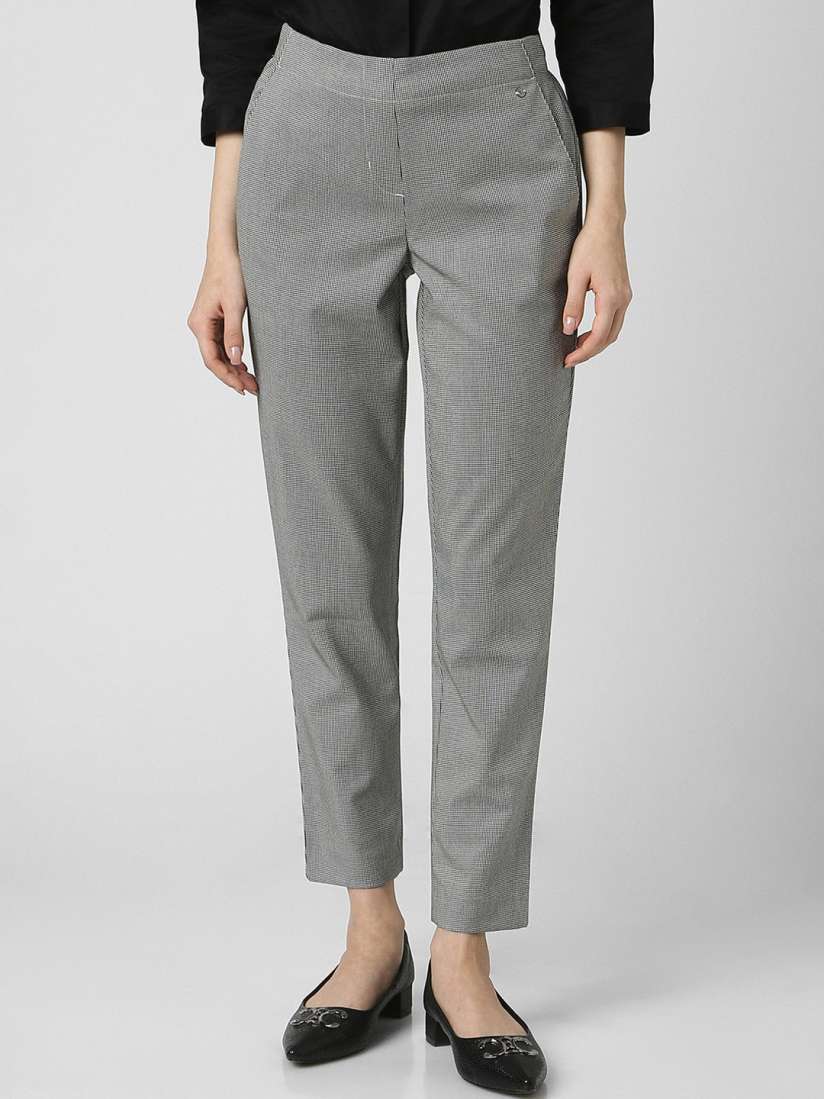 Buy Van Heusen Woman Women Textured Formal Trousers Trousers for Women 27816790 Myntra
