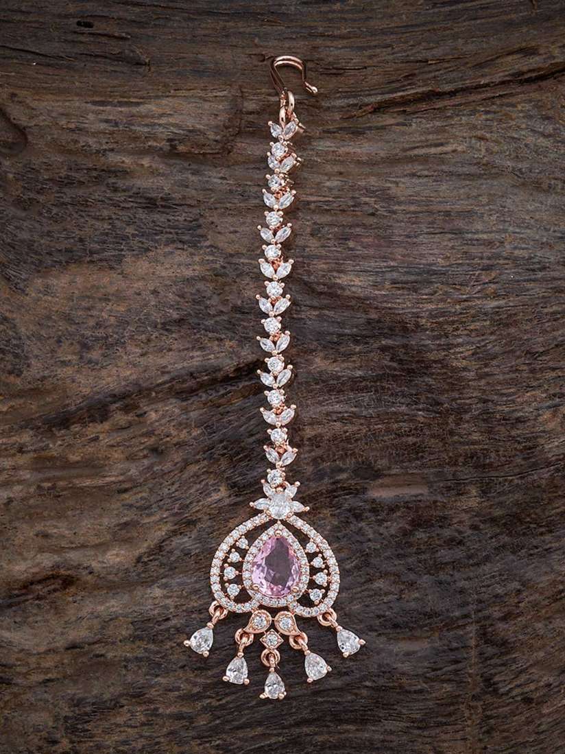 Buy Kushal s Fashion Jewellery Rose Gold Plated Maang Tikka Head Jewellery for Women 27823754 Myntra