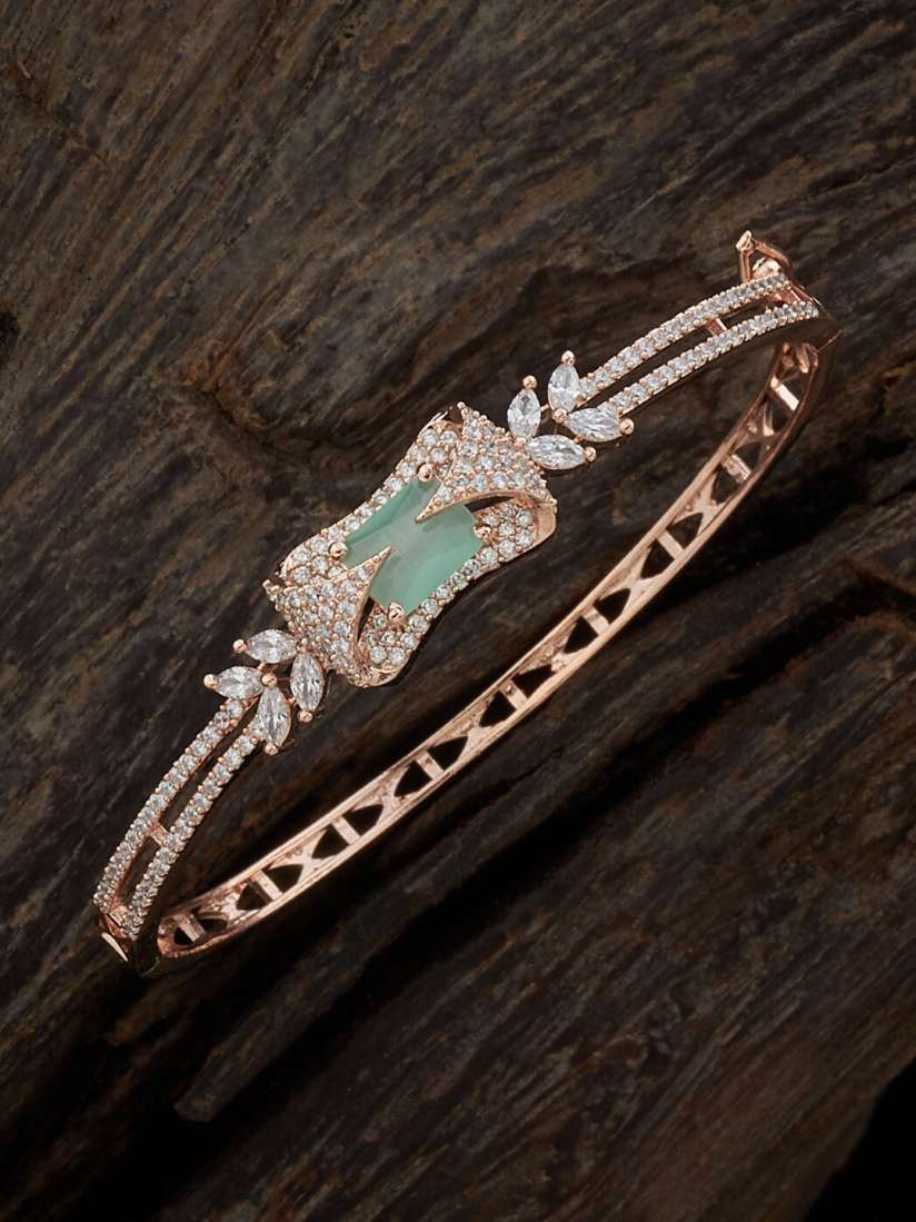 Buy Kushal s Fashion Jewellery Rose Gold Plated Cubic Zirconia Kada Bracelet Bracelet for Women 27823858 Myntra