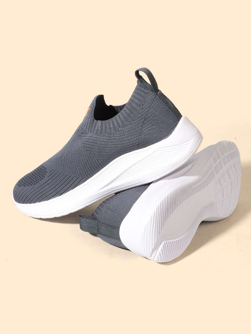 Buy HRX by Hrithik Roshan Men Grey Textured Round Toe Lightweight Textile Slip On Sneakers Casual Shoes for Men 27829852 Myntra
