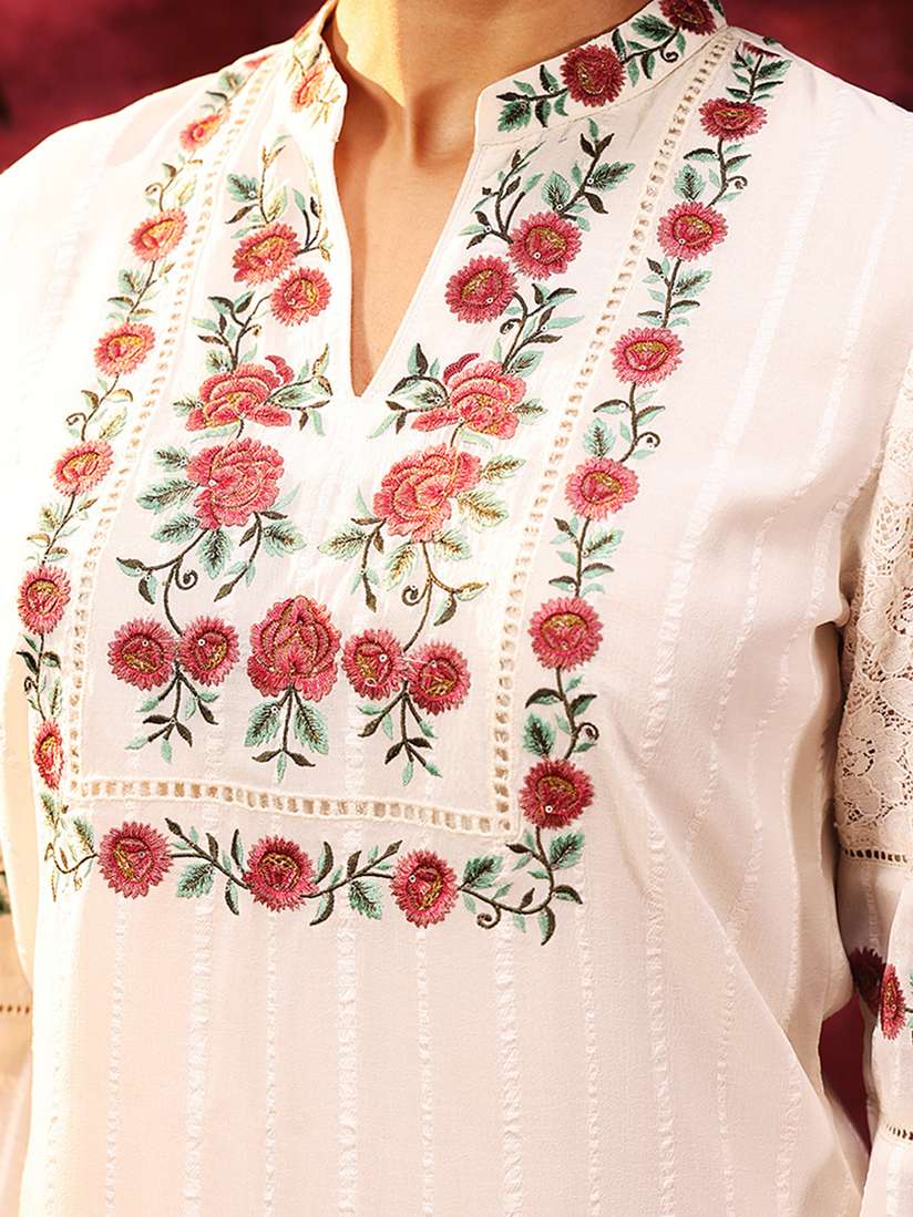 Kurti Hand Embroidery Designs For Churidar Neck Kurti Neck Hand