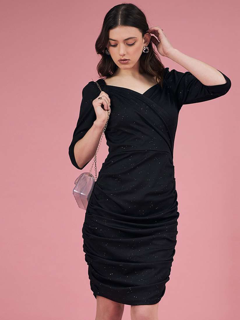 Buy DressBerry Black Sweetheart Neck Sheath Dress Dresses for Women 27850044 Myntra