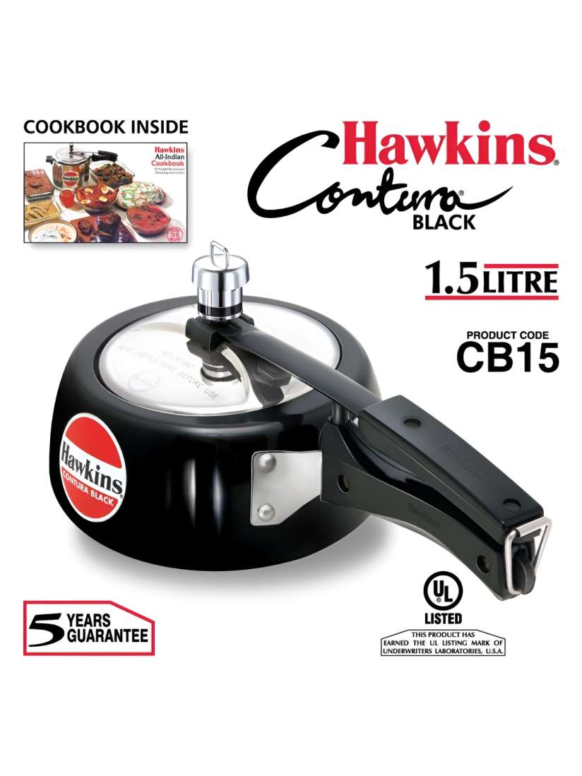Buy Hawkins Contura Black 1.5L Pressure Cooker Black CB15 Pressure Cooker for Unisex 27854380 Myntra