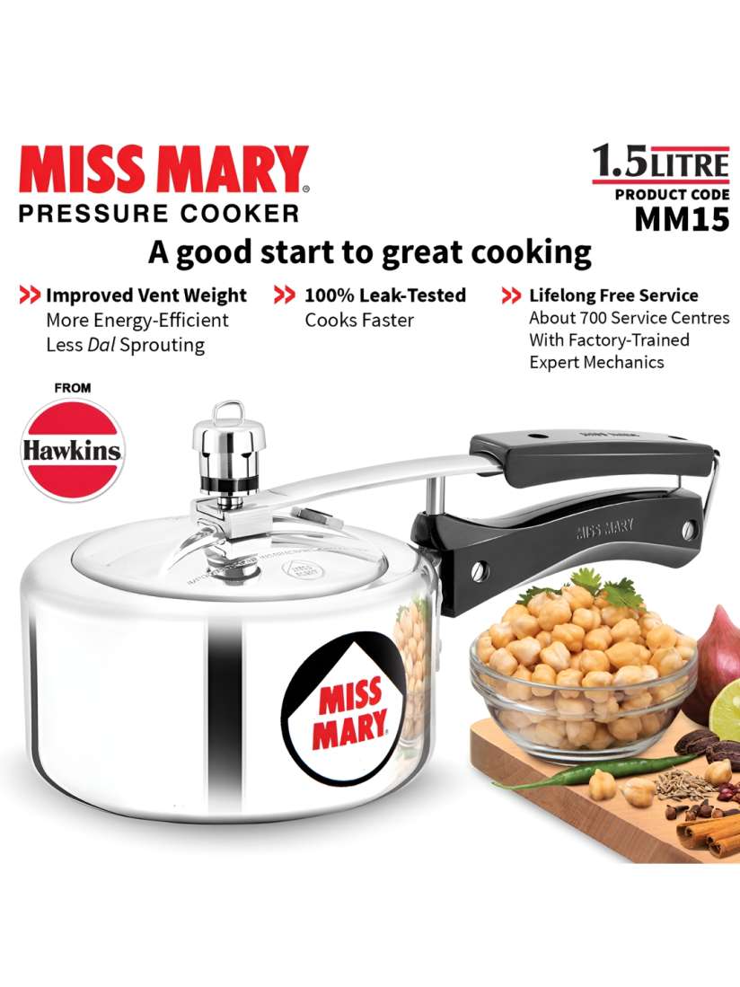 Buy Hawkins Silver Miss Mary 1.5L Pressure Cooker MM15 Pressure Cooker for Unisex 27854382 Myntra