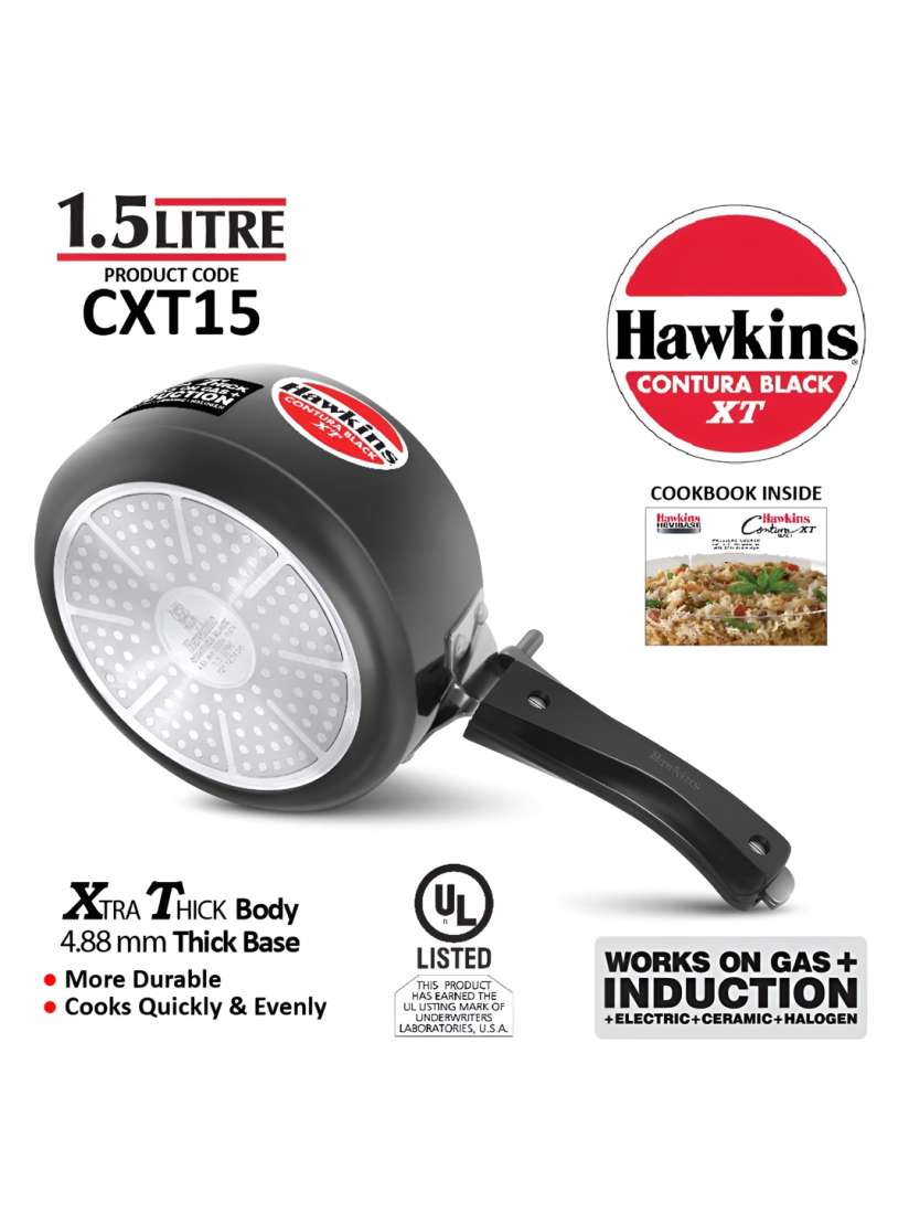 Buy Hawkins Contura Black XT 1.5L Pressure Cooker Black CXT15 Pressure Cooker for Unisex 27854868 Myntra