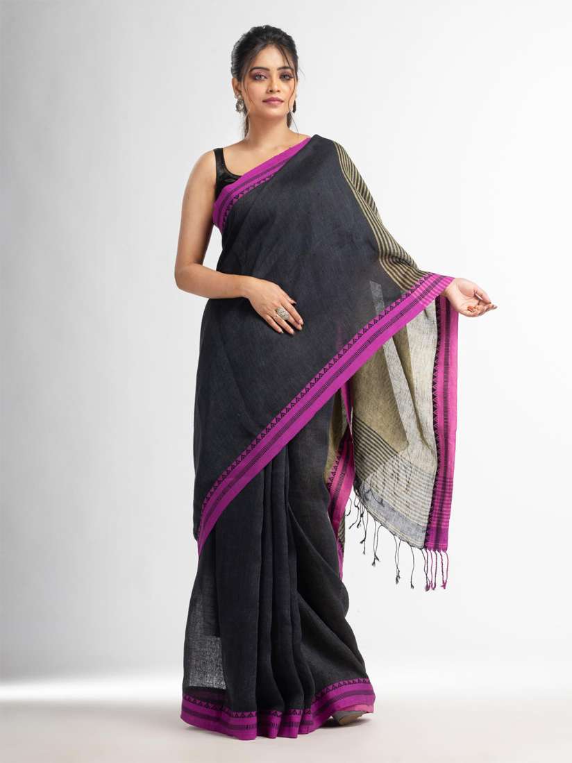 Myntra linen sarees cheap