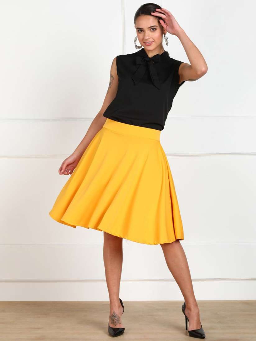 Buy BAESD Flared Knee Length Skirt Skirts for Women 27872084 Myntra