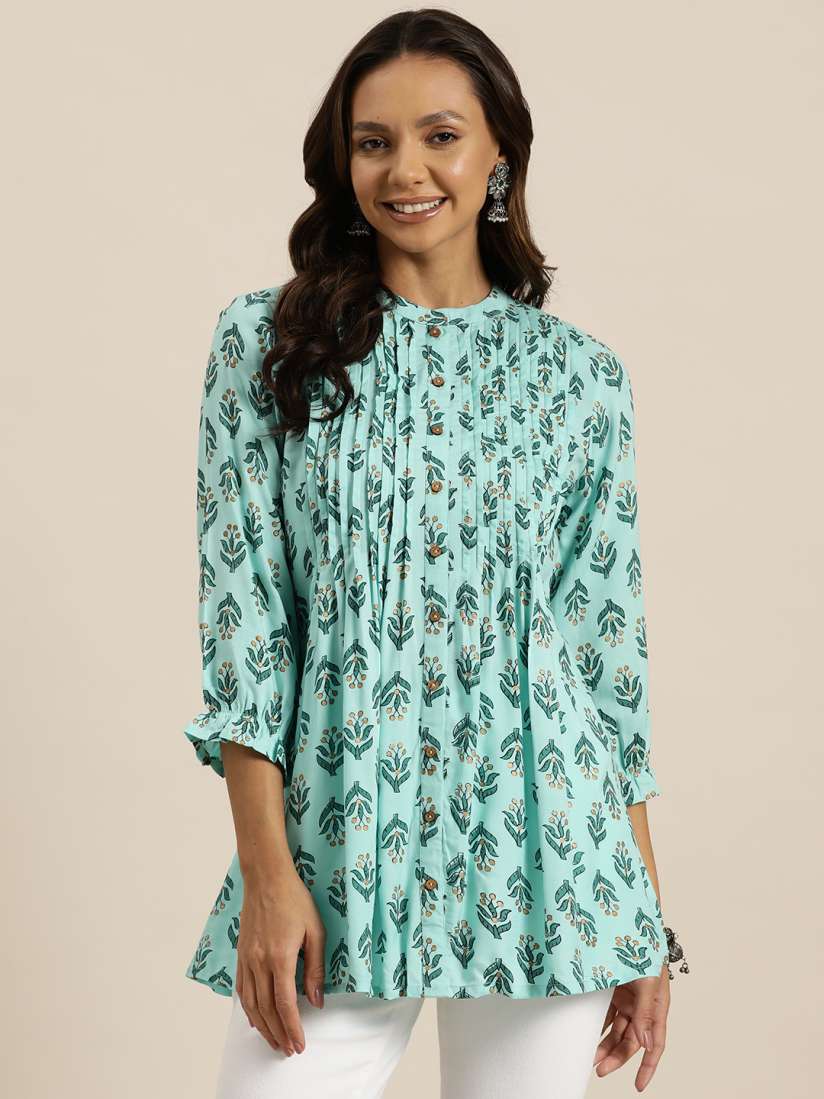 Buy HERE NOW Floral Printed Pleated Kurti Kurtis for Women 27876656 Myntra