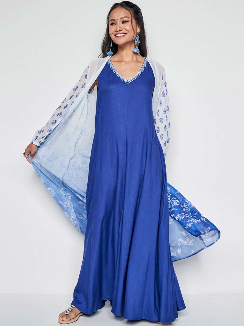 Global desi blue maxi dress best sale