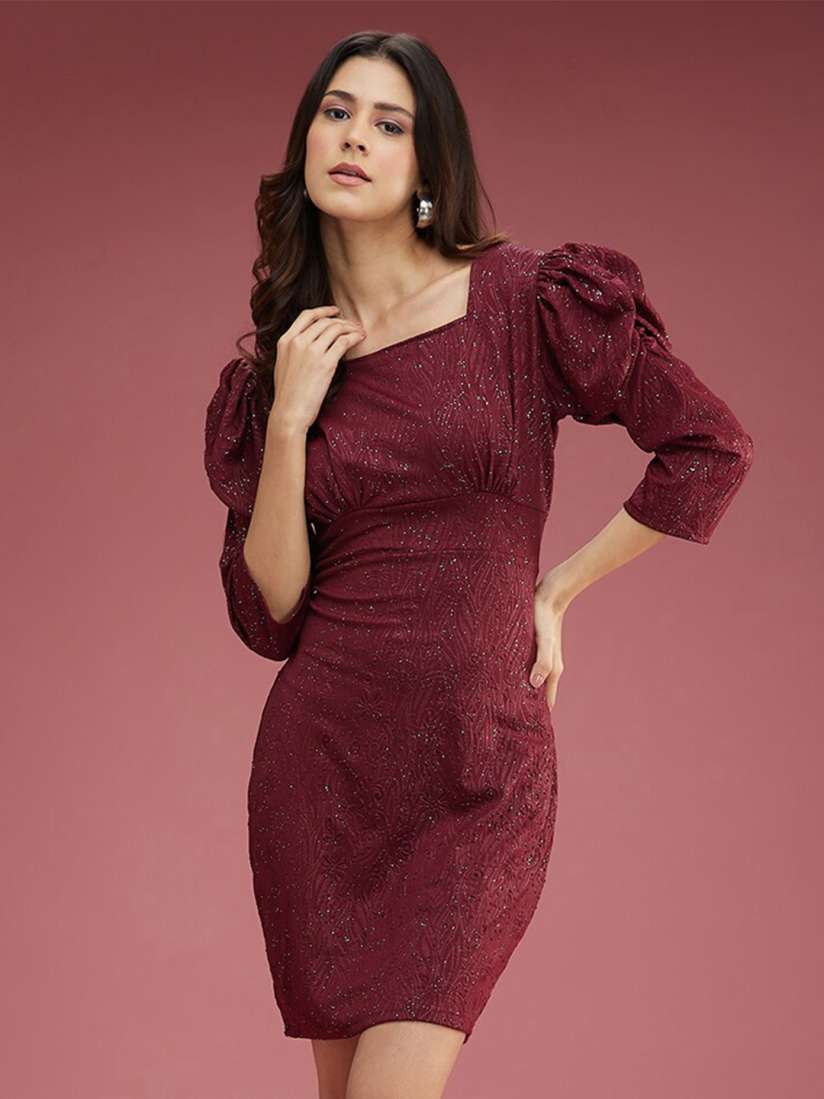 Maroon dress myntra cheap