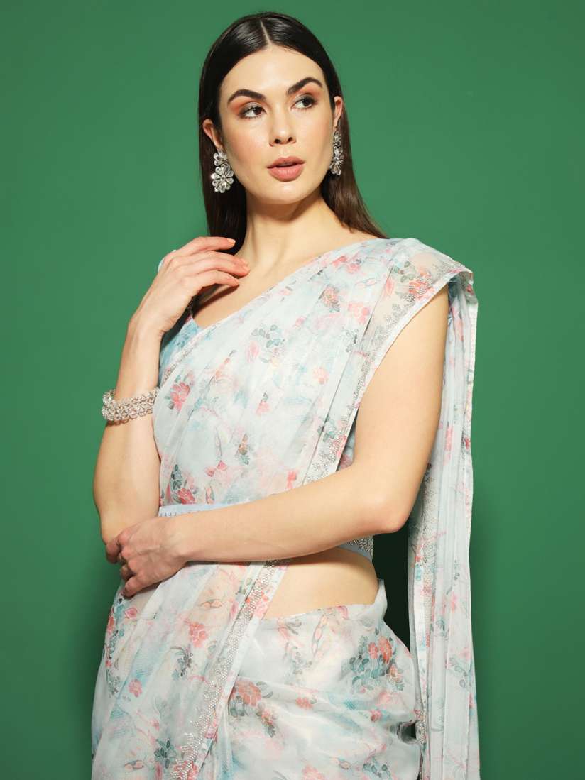 Myntra organza sarees deals
