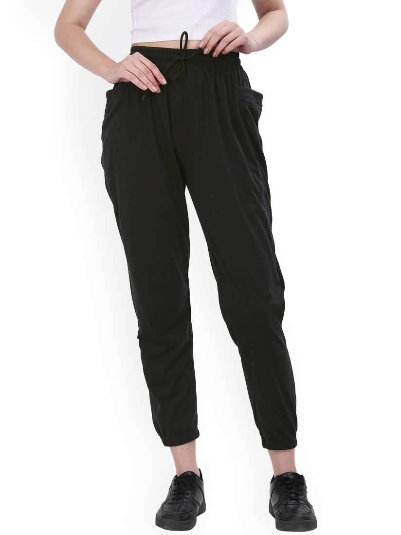 Buy Fashionable Women Mid Rise Cotton Joggers Track Pants for Women 27926454 Myntra