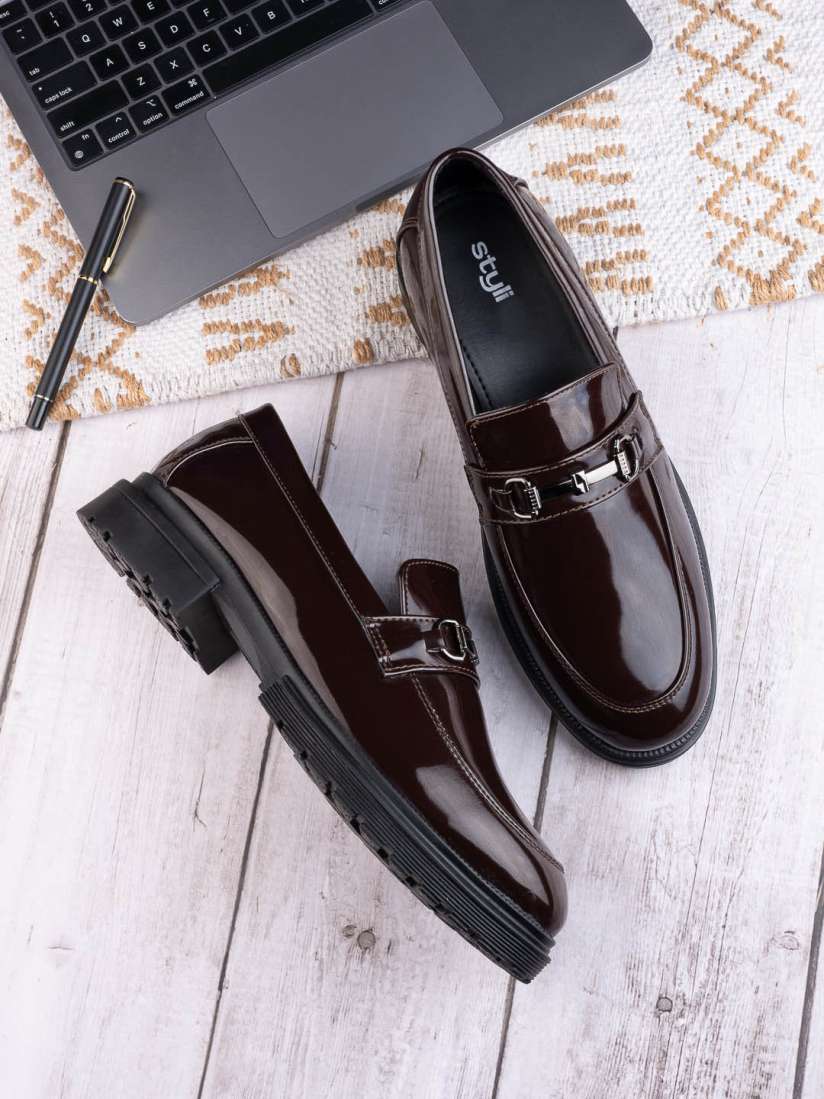 Buy Styli Men Horsebuckle Chunky Loafers Formal Shoes for Men 27926502 Myntra