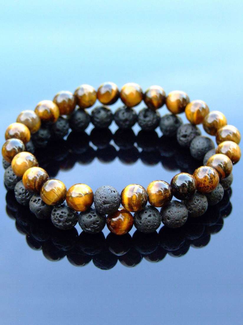 Buy Young Forever Unisex 2 Beaded Tigers Eye Bracelets Bracelet for Unisex 27930462 Myntra