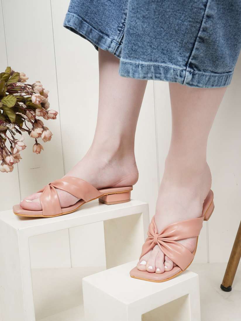 Buy Mast Harbour Peach coloured Strappy Open Toe Block Heels Heels for Women 27935112 Myntra