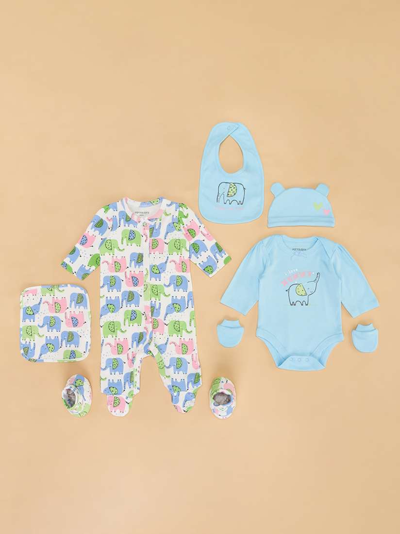 Buy Pantaloons Baby Infants Pack Of 7 Printed Cotton Baby Apparel Gift Set Baby Apparel Gift Set for Unisex Kids 27948038 Myntra
