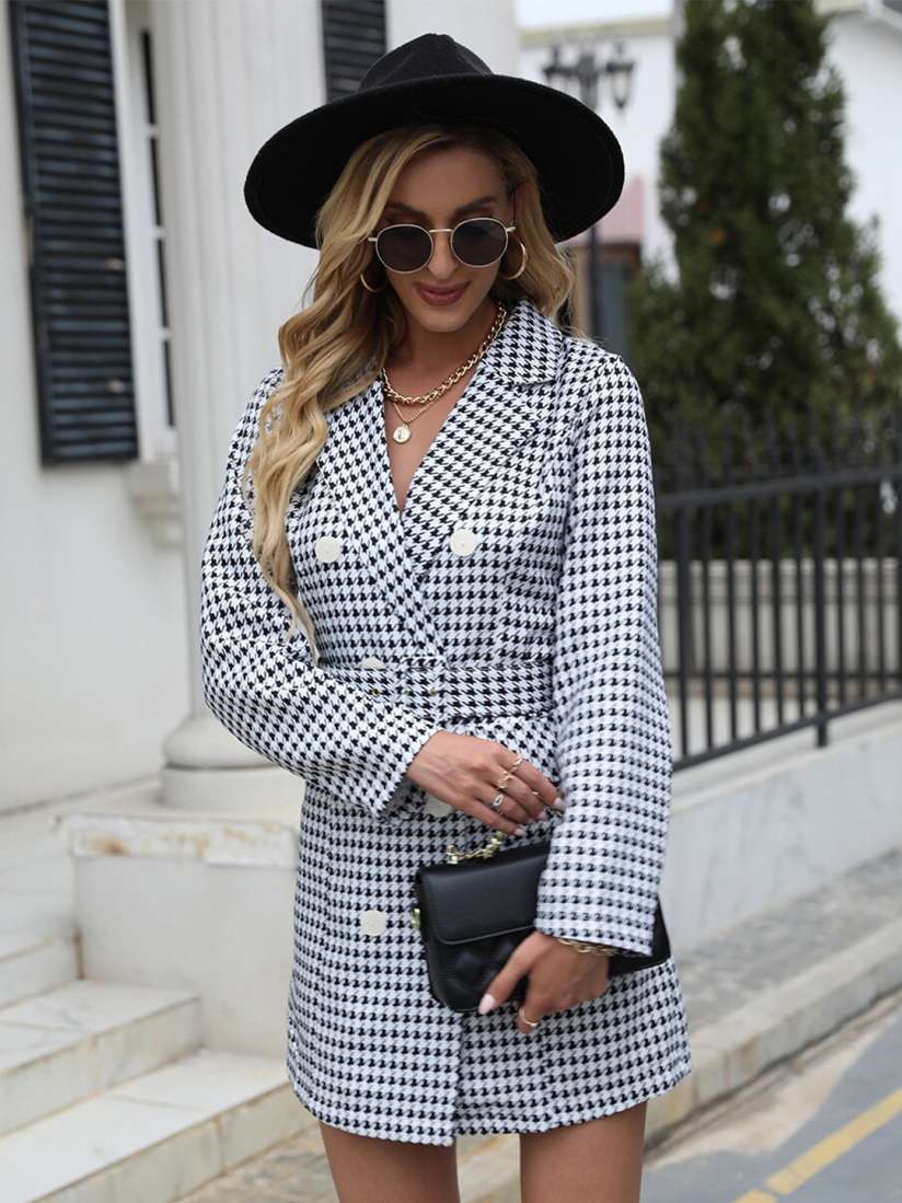 Checked blazer dress 2025