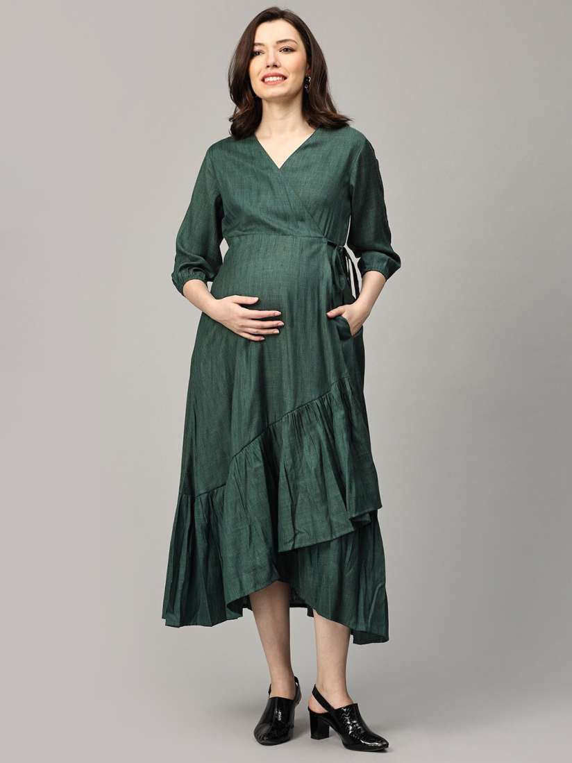 Buy The Mom Store V Neck Wrap Maternity Dress Dresses for Women 27960026 Myntra