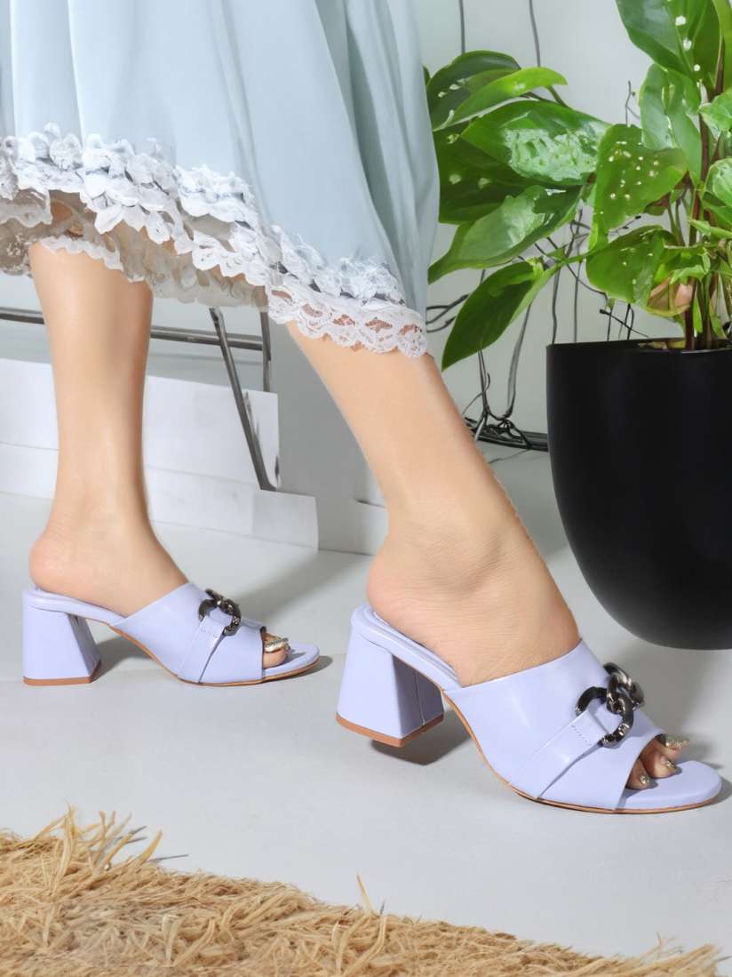 Buy ELLE Embellished Open Toe Block Heeled Mules Heels for Women 27974126 Myntra