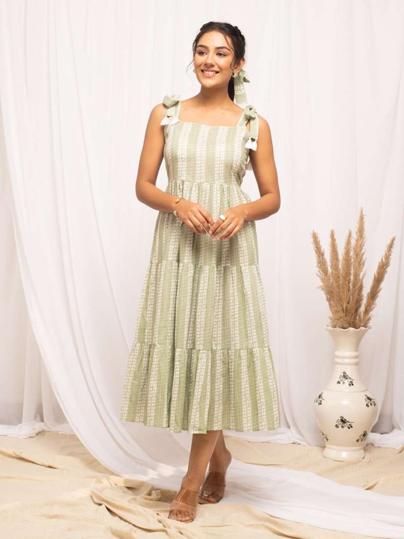 Buy FIORRA Fit Flare Midi Dress Dresses for Women 27982866 Myntra