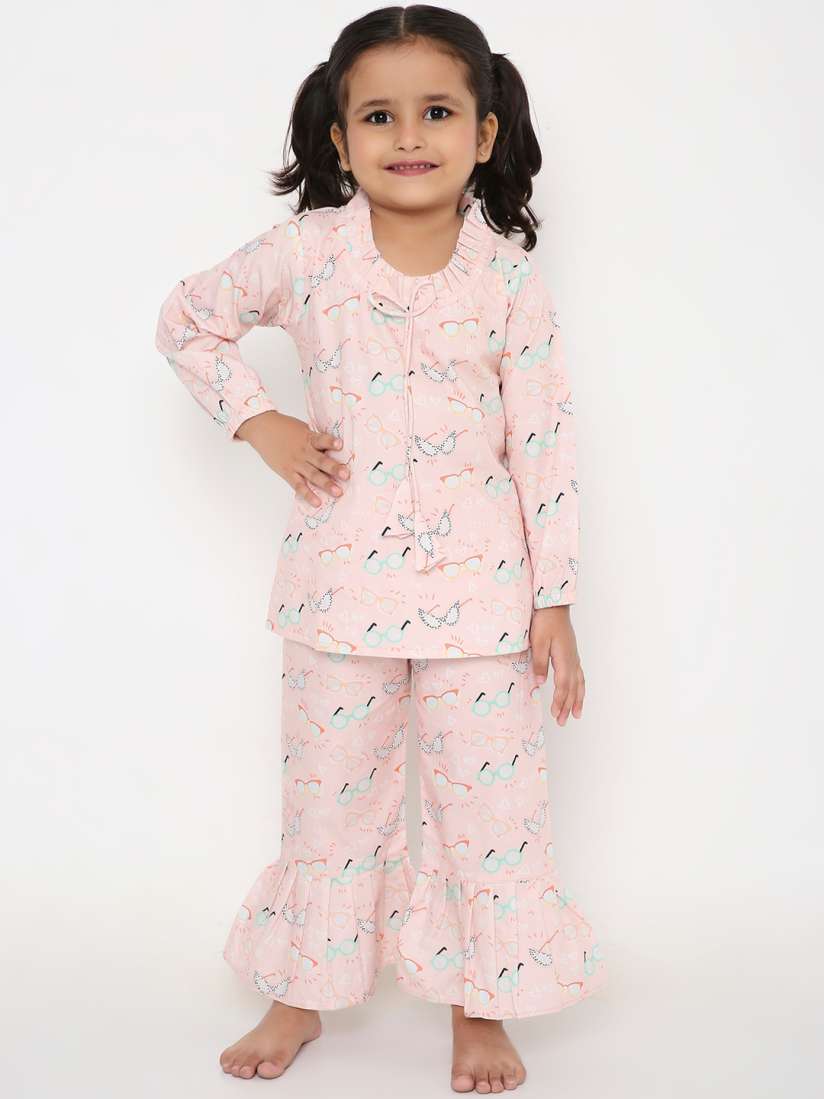 Buy BAESD Girls Conversational Printed Pure Cotton Top Pyjamas Night suits for Girls 27987606 Myntra