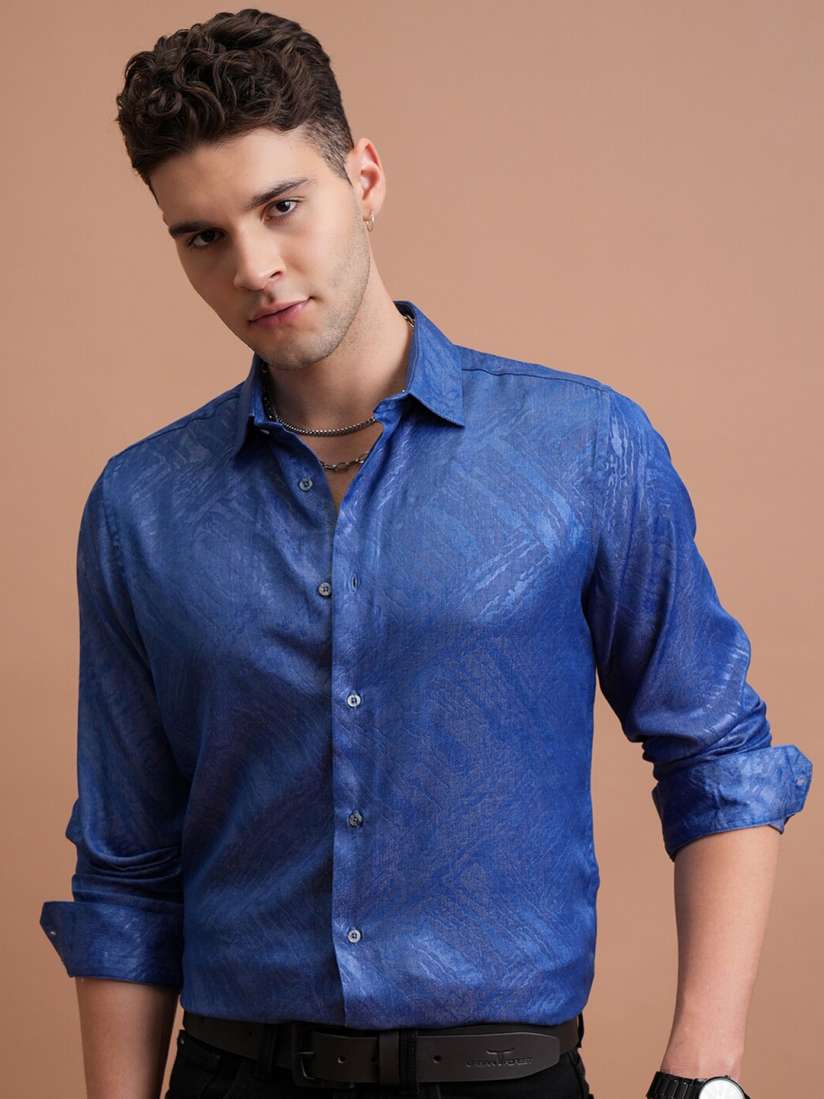 Buy HIGHLANDER Silky Embossed Textured Party Shirt Shirts for Men 27989846 Myntra