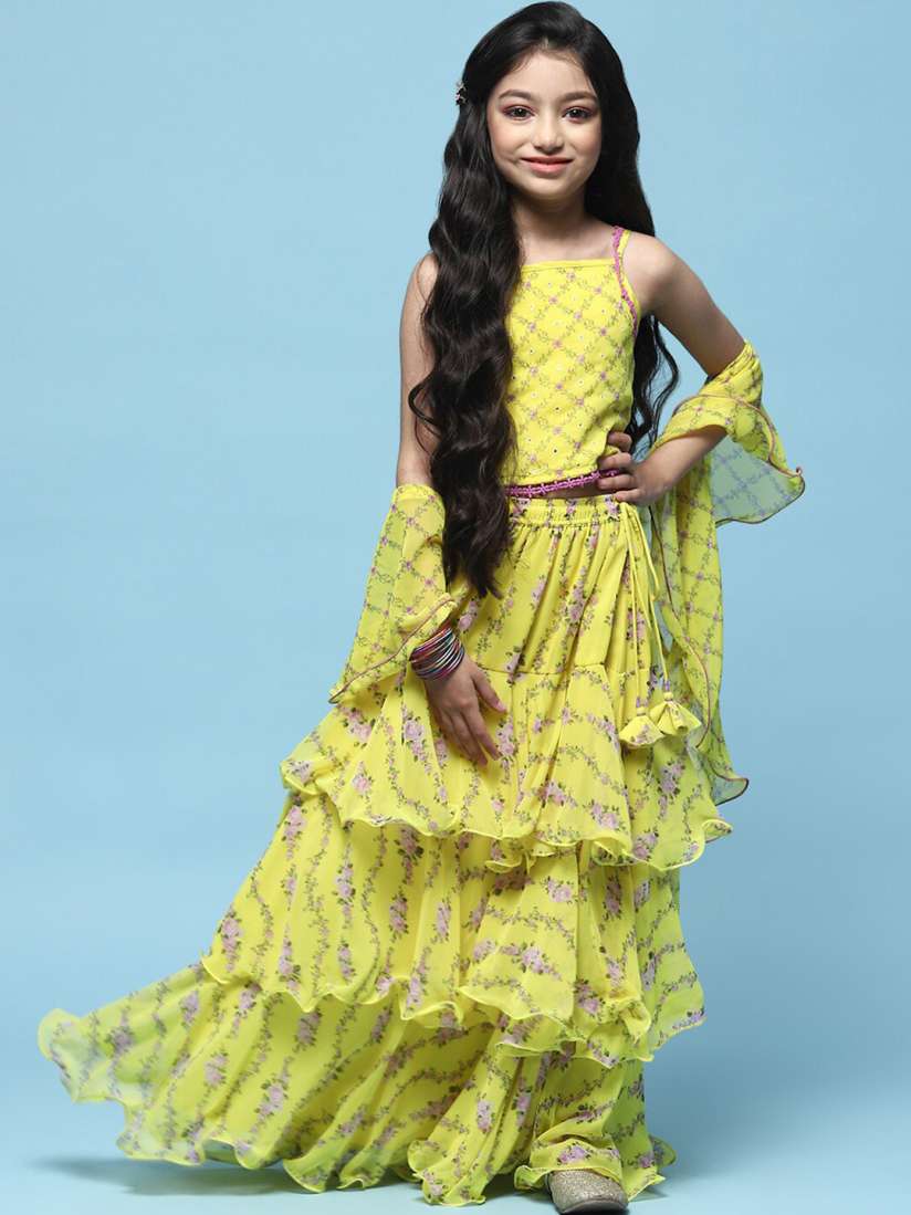Buy Biba Girls Printed Ready to Wear Lehenga Blouse With Dupatta Lehenga Choli for Girls 27990514 Myntra