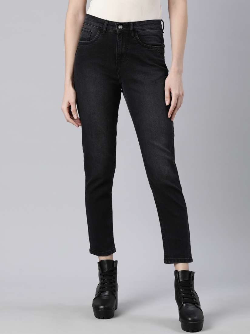 Myntra black jeans for ladies top