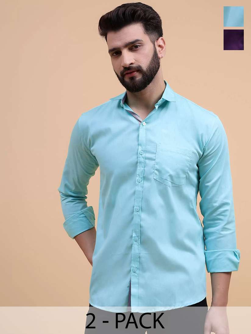 Buy Tee Projekt Pack Of 2 Long Sleeves Regular Fit Cotton Standard 