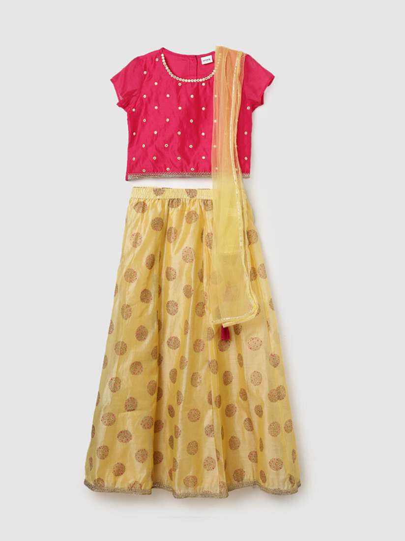 Buy max Girls Embroidered Mirror Work Ready to Wear Lehenga Blouse With Dupatta Lehenga Choli for Girls 28015804 Myntra