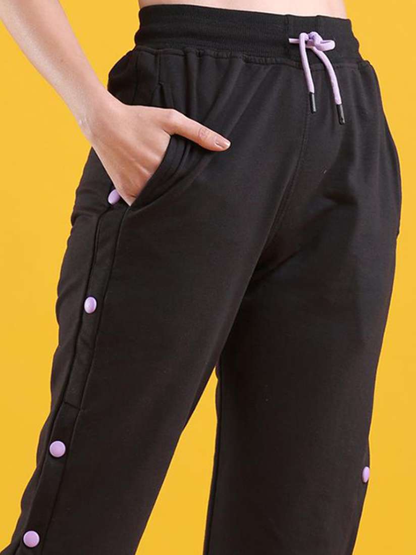 Buy The Dance Bible Women Side Snap Button Detail Relaxed Fit Track Pants Track Pants for Women 28021774 Myntra