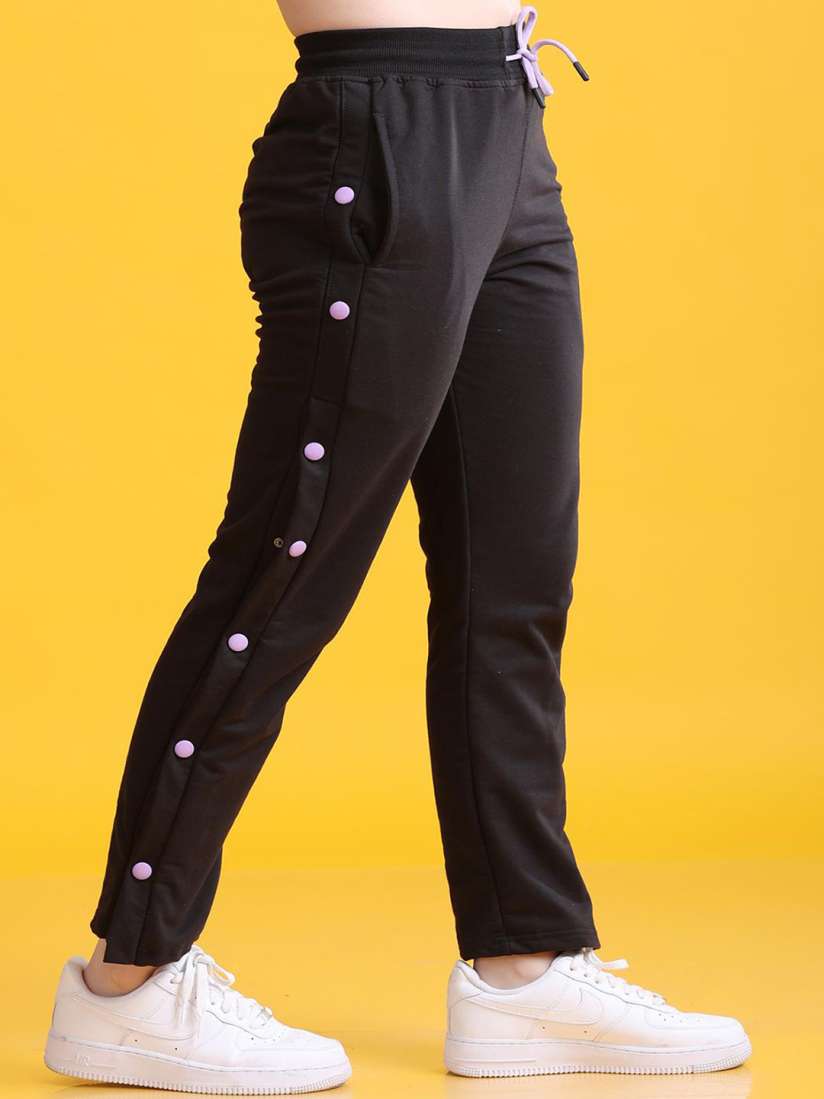 Track pants with buttons cheap