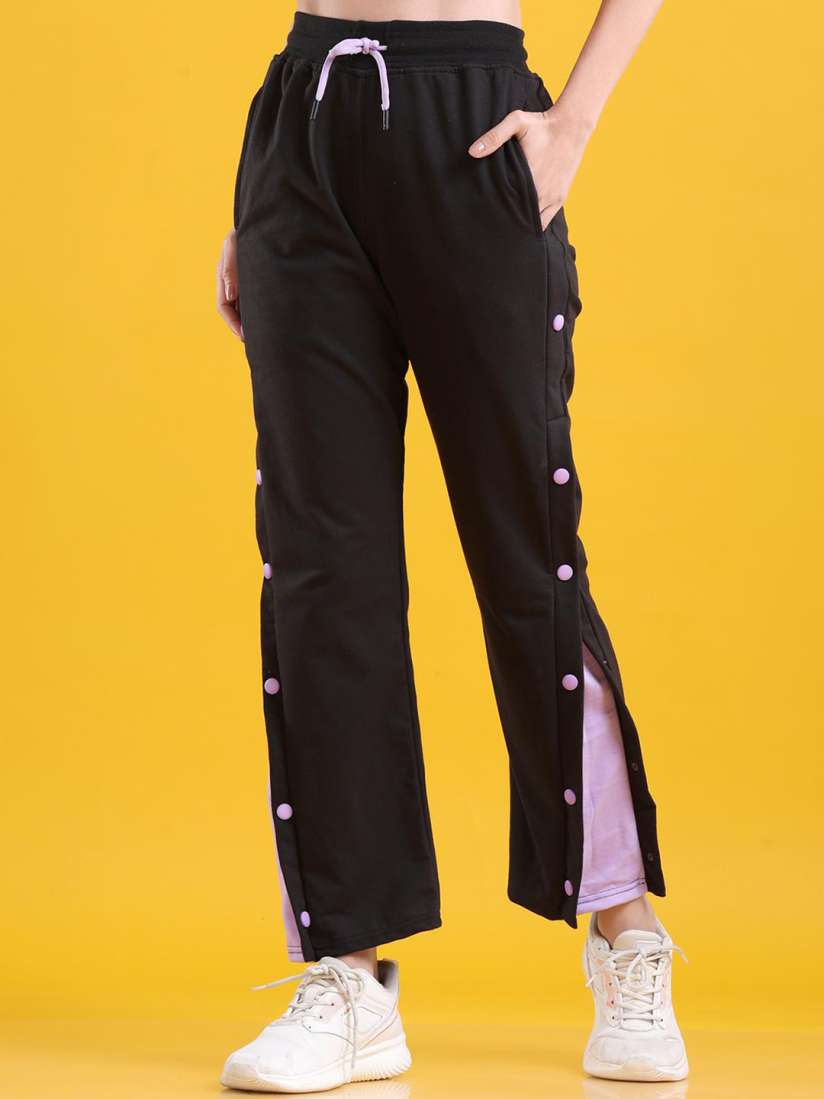 Buy The Dance Bible Women Side Snap Button Detail Relaxed Fit Track Pants Track Pants for Women 28021774 Myntra