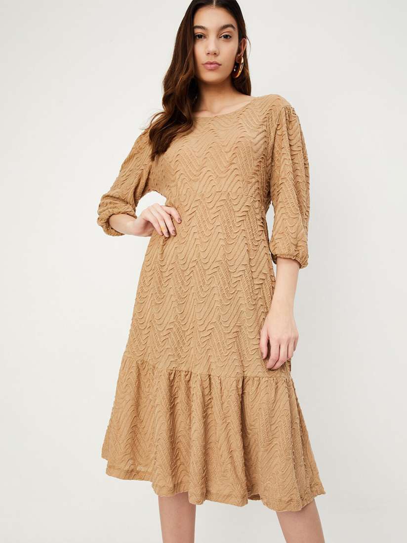 Buy max Self Design A Line Midi Dress Dresses for Women 28023846 Myntra