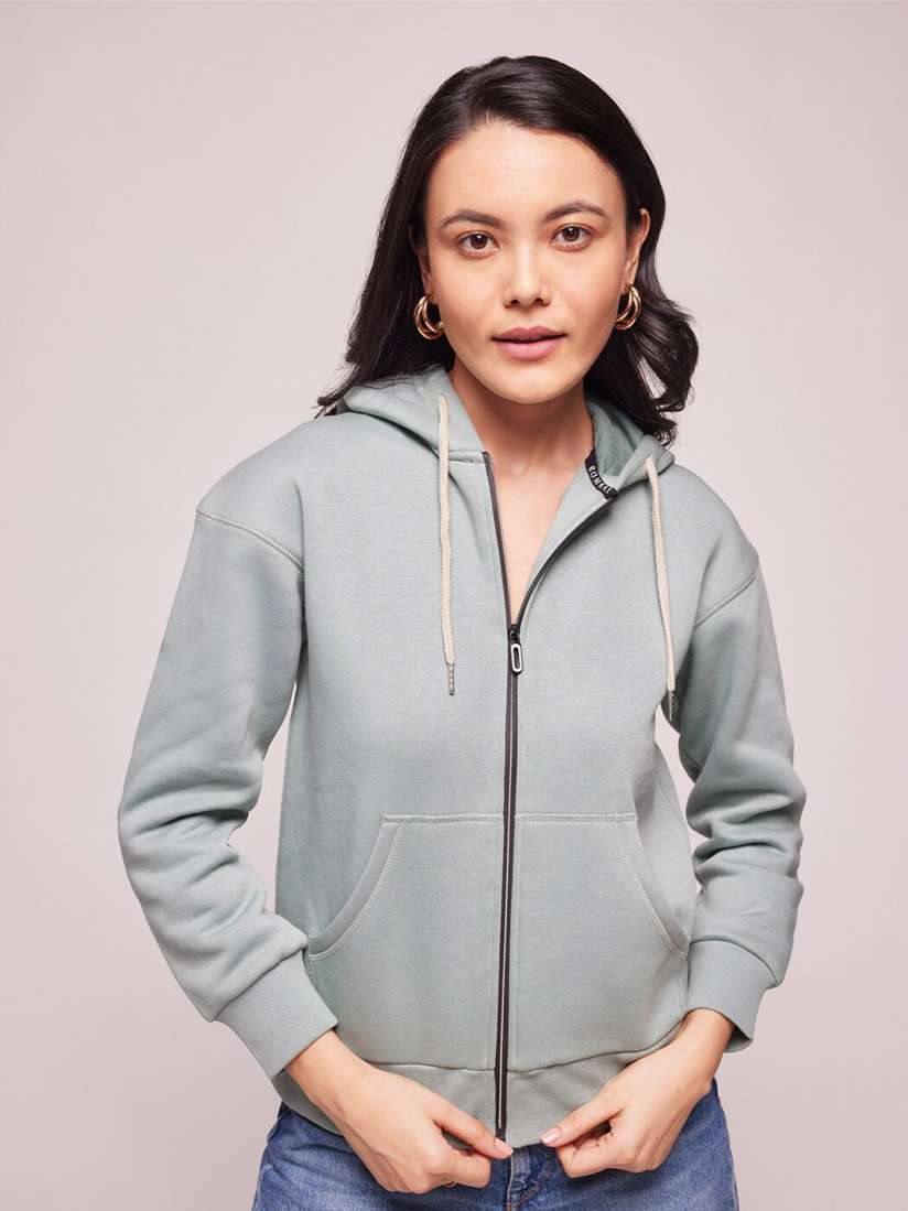 Buy Bombay High Women Regular Fit Solid Zip Up Hoodie Jacket Sweatshirts for Women 28030310 Myntra