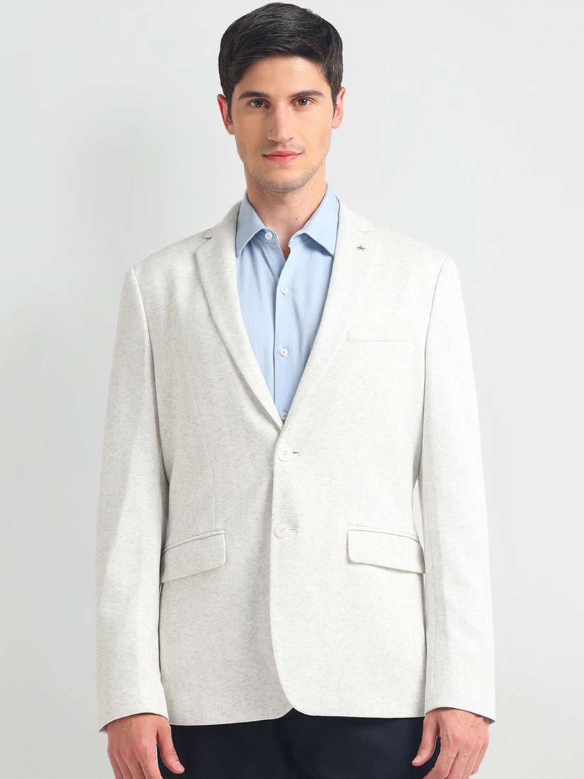 Buy Arrow Heathered Zero Calorie Slim Fit Single Breasted Blazer Blazers for Men 28038766 Myntra