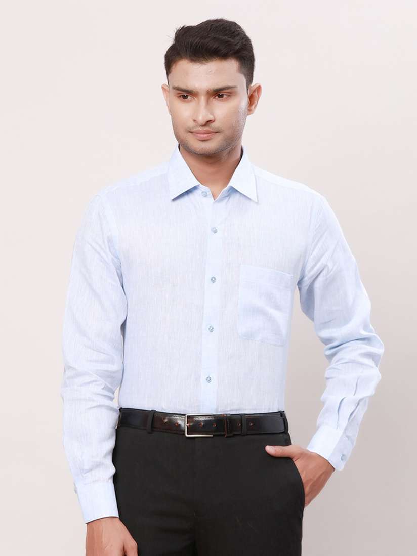 Buy Raymond Contemporary Fit Opaque Self Design Linen Formal Shirt Shirts for Men 28042122 Myntra