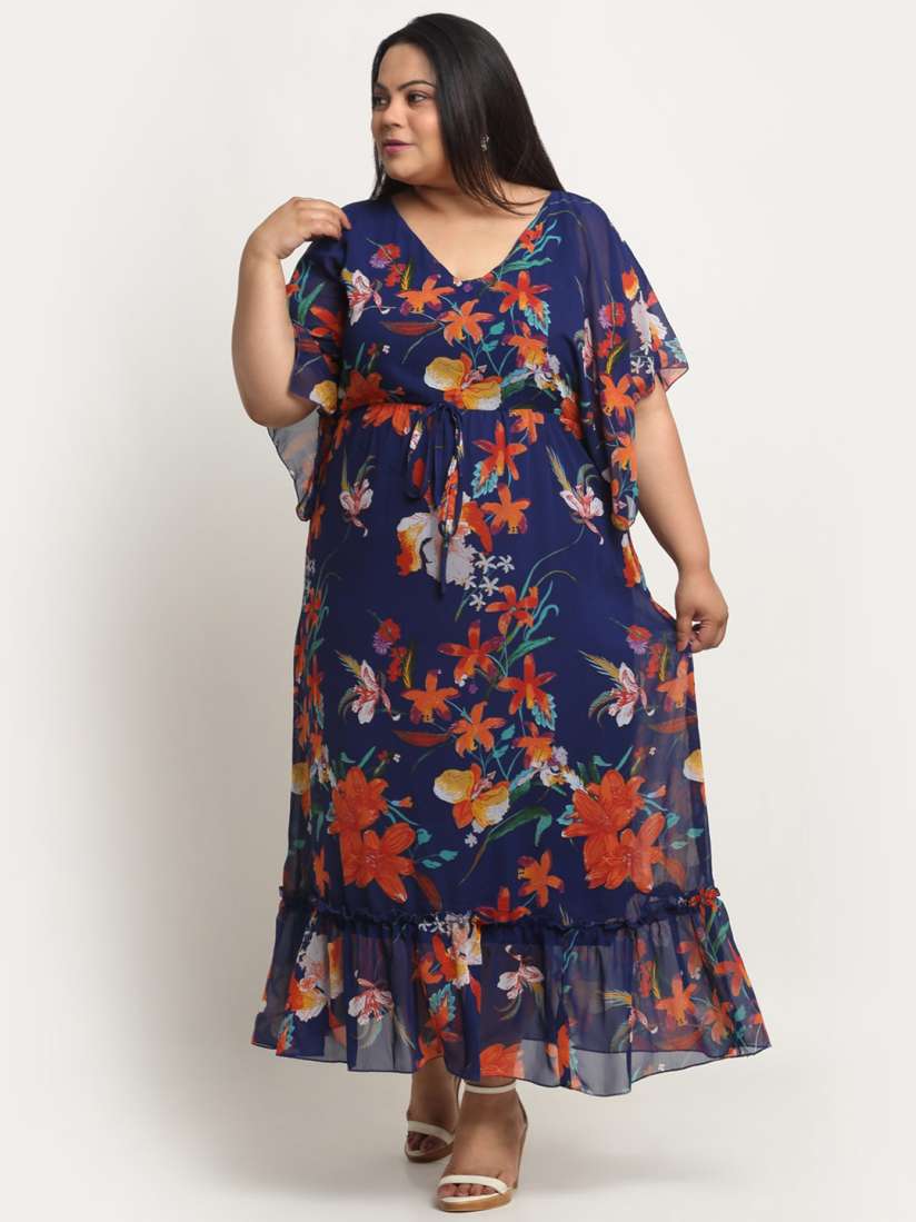 Buy sindrellastorie Plus Size Floral Print Georgette Maxi Dress Dresses for Women 28043292 Myntra