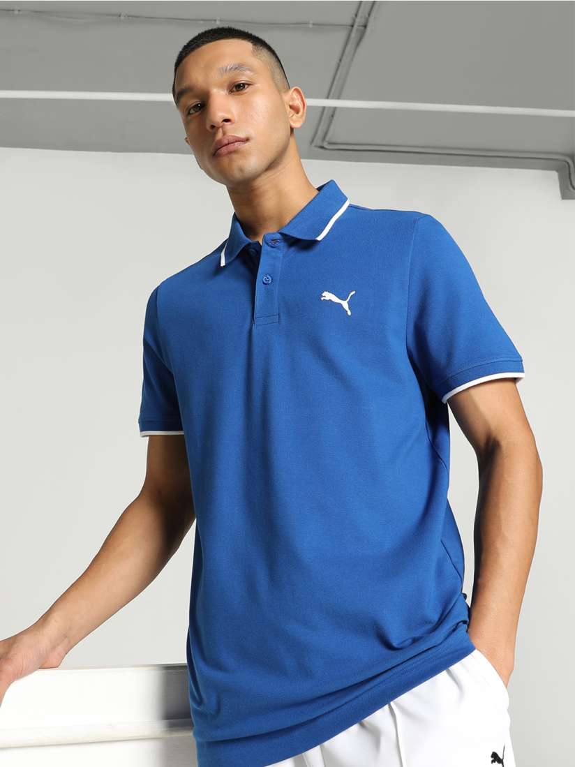 Buy Puma Collar Tipping Heather Slim Fit Cotton Polo T Shirt Tshirts for Men 28055088 Myntra