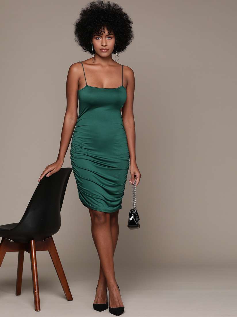Buy bebe Future Glam Cut Out Ruched Bodycon Dress Dresses for Women 28061816 Myntra