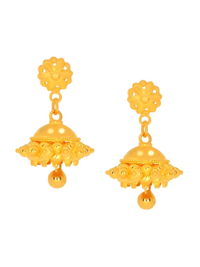 Buy BHIMA 22K Hallmark 916 Purity Yellow Gold Jhumka Drop Earrings Gold for Women 28090252 Myntra