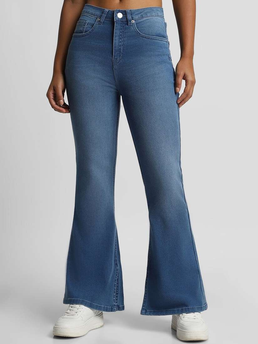 Flare Jeans Forever 21 Women Jeans Light Denim High Rise Flare