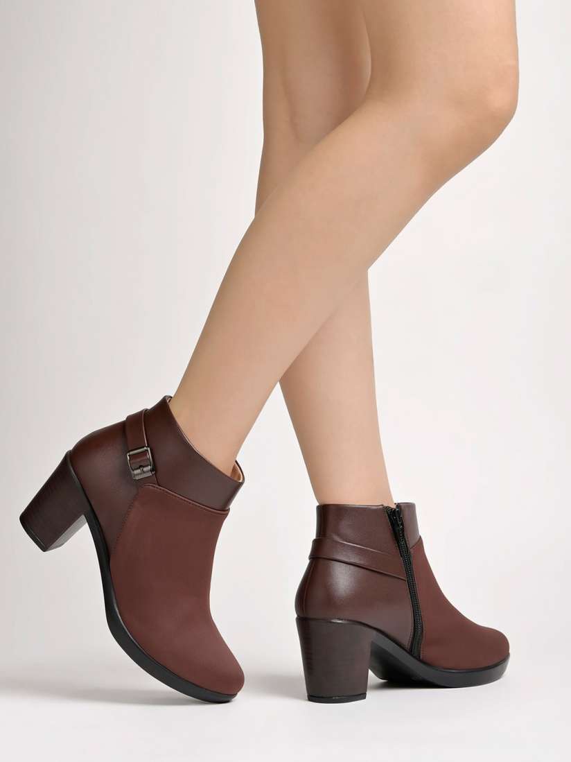 Buy Shoetopia Girls Mid Top Block Heel Boots Boots for Girls 28097274 Myntra