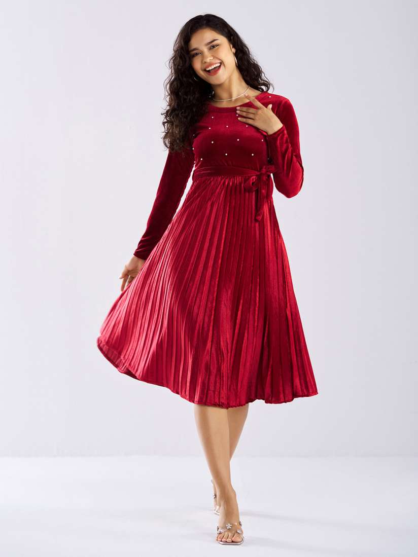 Velvet dress myntra cheap